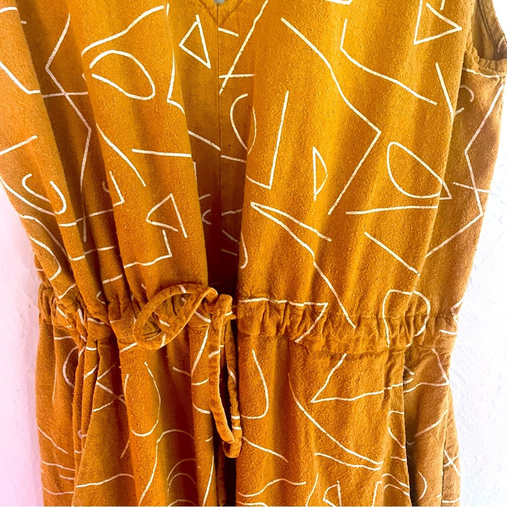 Ali Golden mustard abstract dress